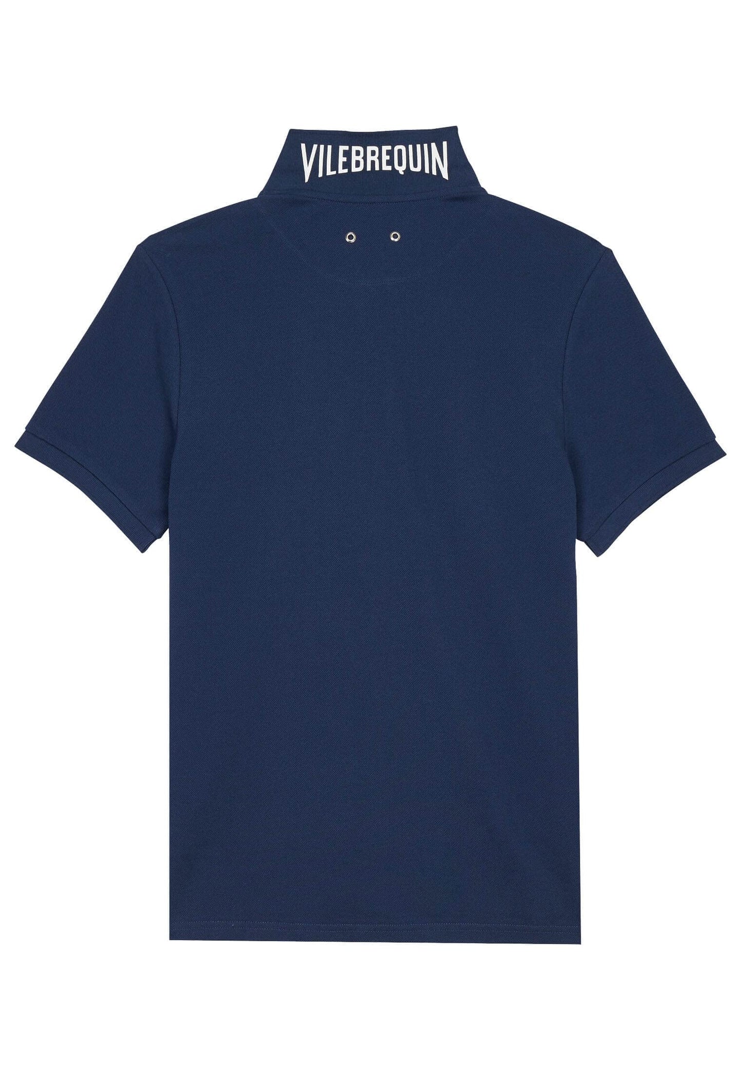 Vilebrequin Men Organic Cotton Pique Polo Shirt Solid, Navy Blue, 4XL