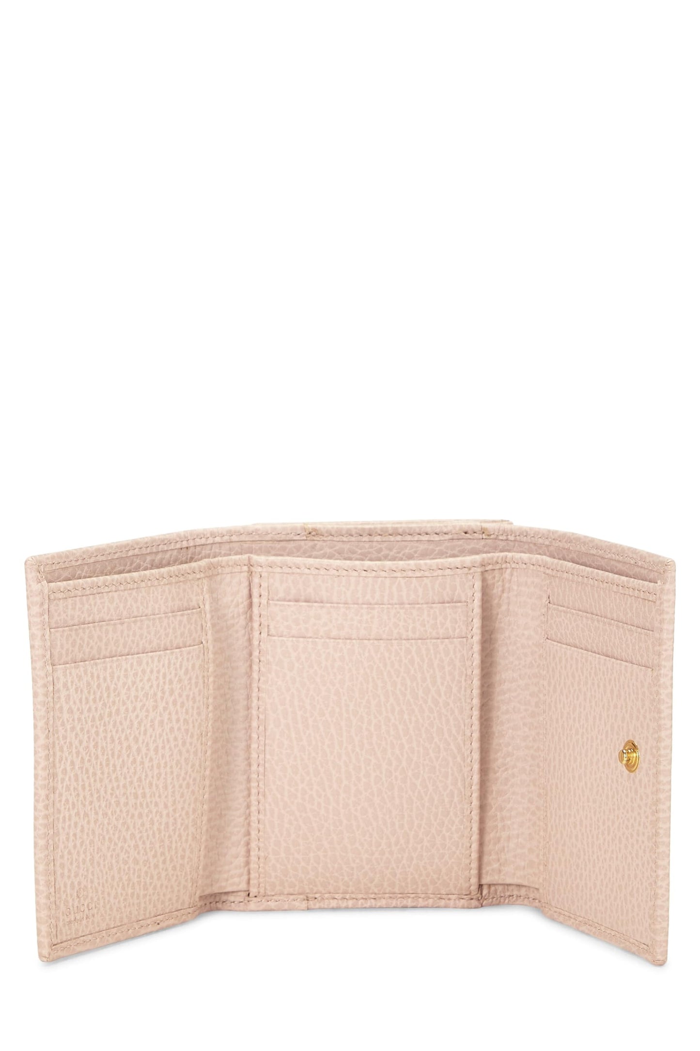 Gucci, Pre-Loved Pink Leather Trifold Wallet, Pink