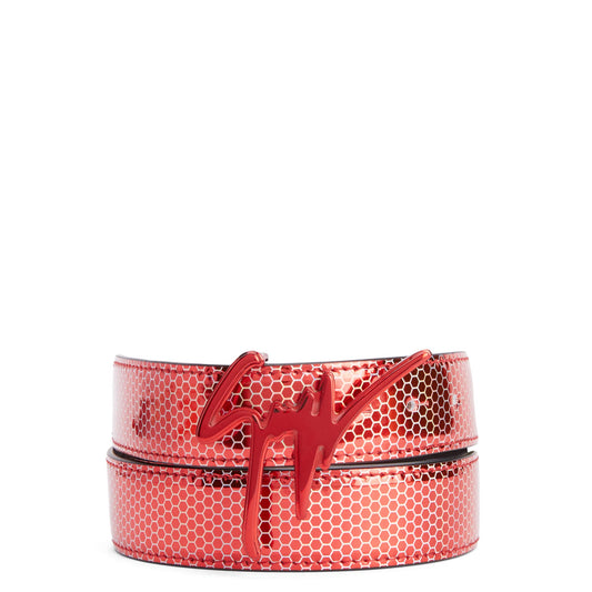 Giuseppe Zanotti, Giuseppe Metal Buckle Belt, One Size, Red
