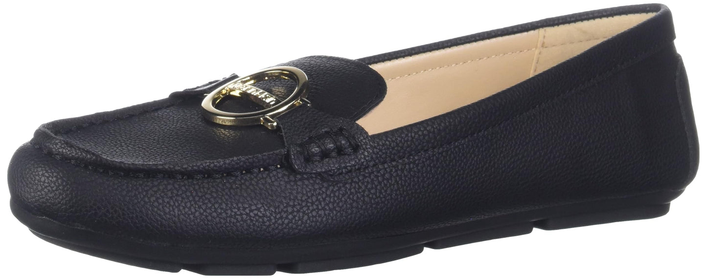 Calvin Klein Women's Layne Loafer Flat, Black Leather 967, 9