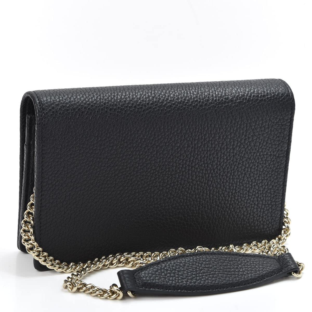 Gucci Soho Mini Black Round Light Gold Disco Zip Italy Leather Handbag Bag New