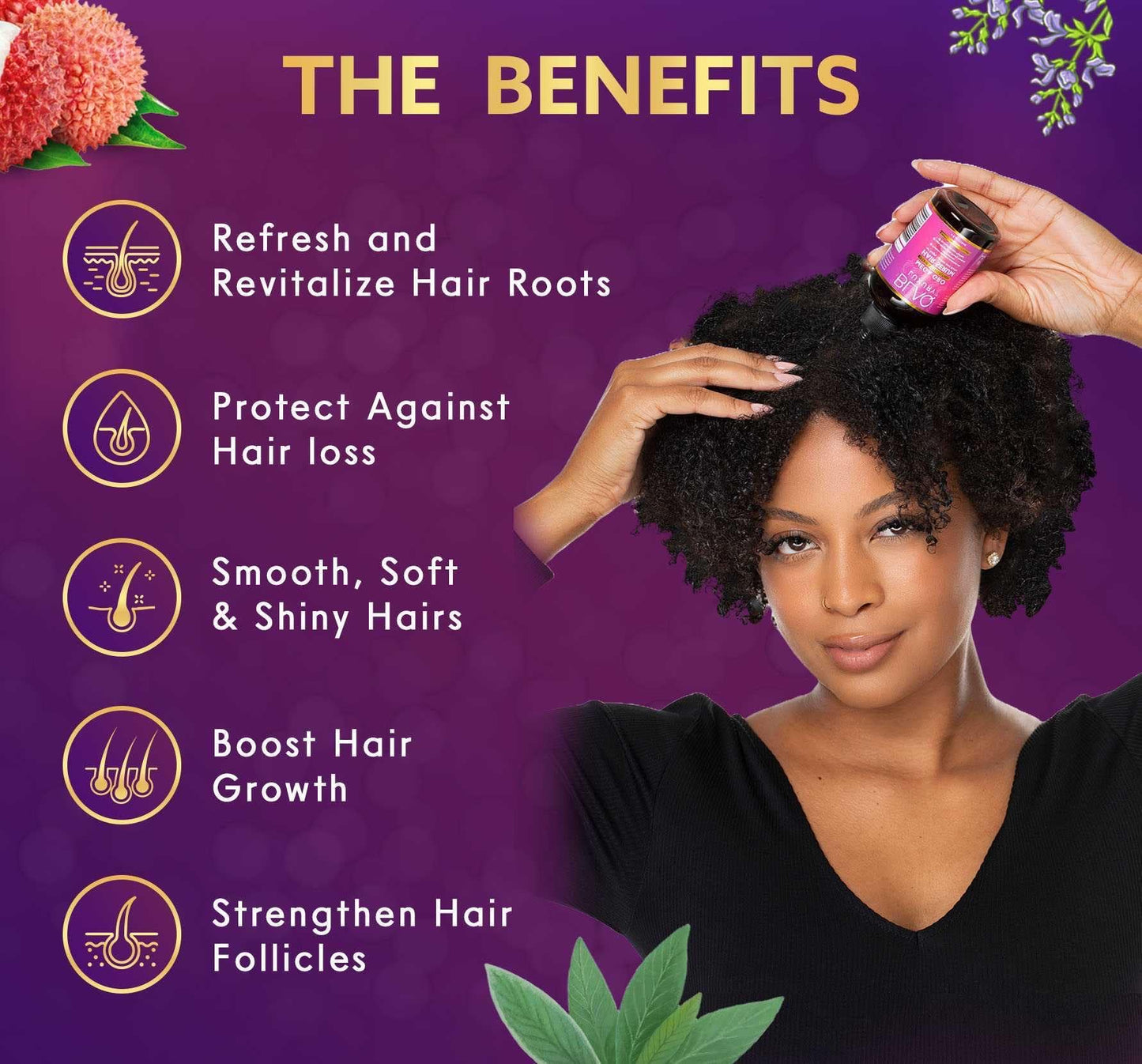 Blaq Luxury Hair Growth Oil - Dry Scalp Treatment For Dry Itchy Scalp With Biotin for Repair & Strengthening, Hair Serum for Frizzy and Damaged Hair, Split End Treatment for Women, 4oz (2 Pack)