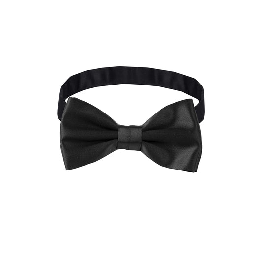 Remo Sartori Made in Italy Men's Pre-Tied Bow Tie for Tuxedo, Adjustable, Silk (Satin Black)