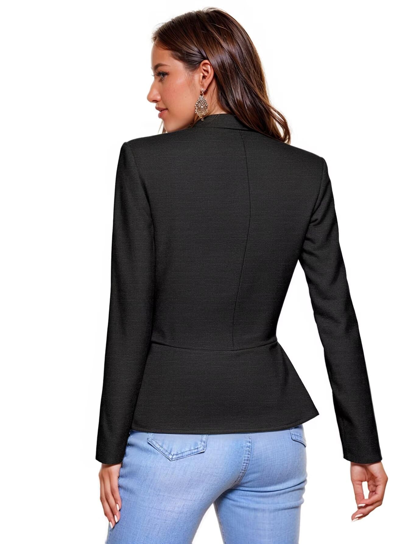 Hybrid & Company Women Super Comfy Ponte Office Blazer JK1135 1073T CHARCOAL L