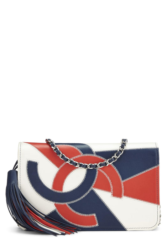 Chanel, Pre-Loved Multicolor Lambskin CC Tassel Wallet on Chain (WOC), Multi