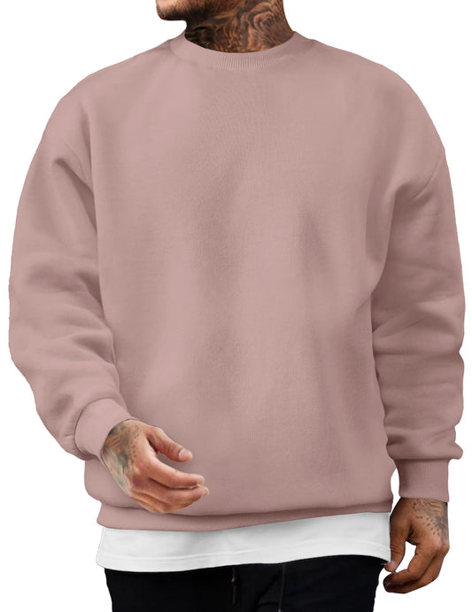 JMIERR Men's Sweatshirt Crewneck Pullover Sweatshirt Men Fall Winter Long Sleeve Midweight Casual Tops, US43(L), Purple