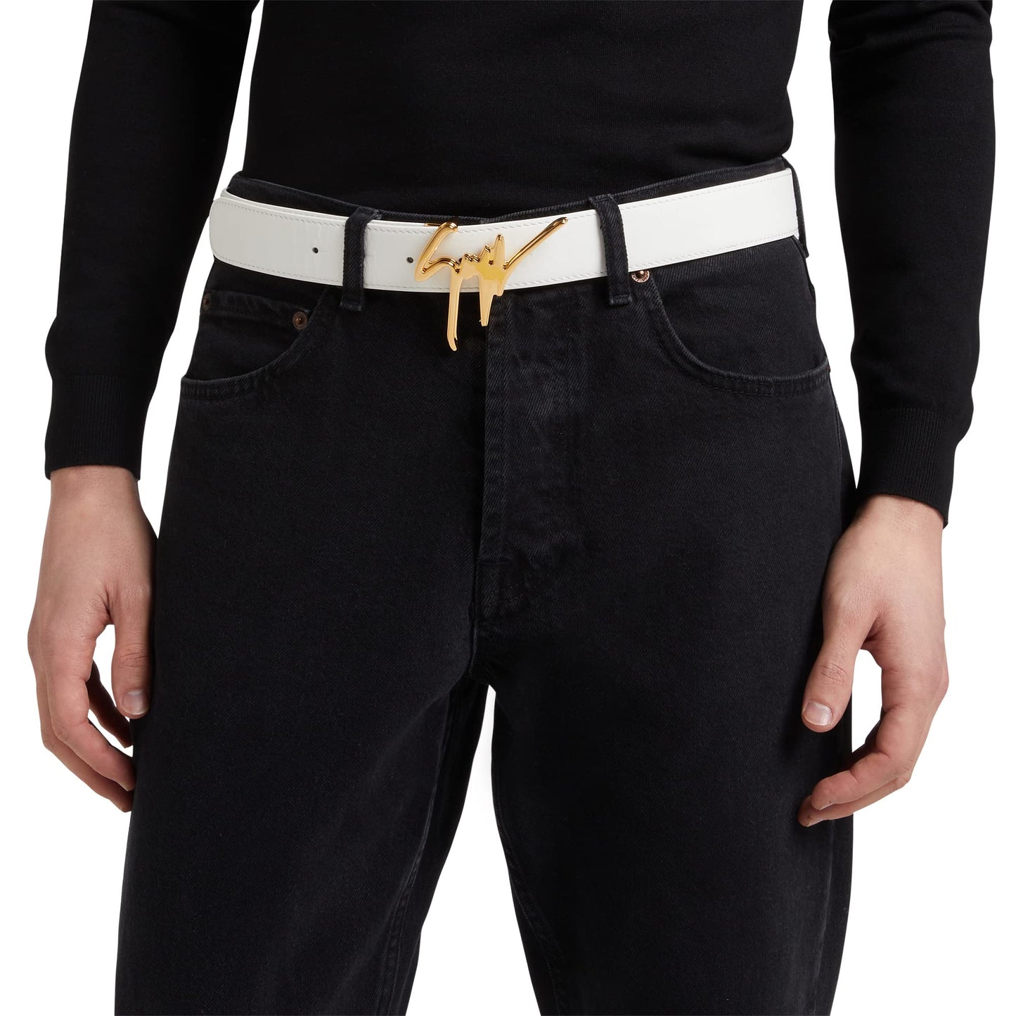 Giuseppe Zanotti, Leather Belt, One Size, White