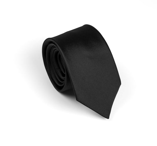 Remo Sartori Made in Italy Men's Silk Solid Color Skinny Necktie, 2.36 Width (Black)