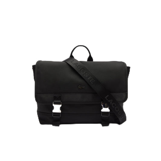 Lacoste Men's Messenger Bag, Black, One