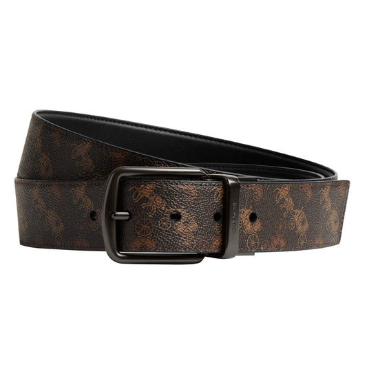 Coach Wide Harness CTS Belt, Truffle/Black