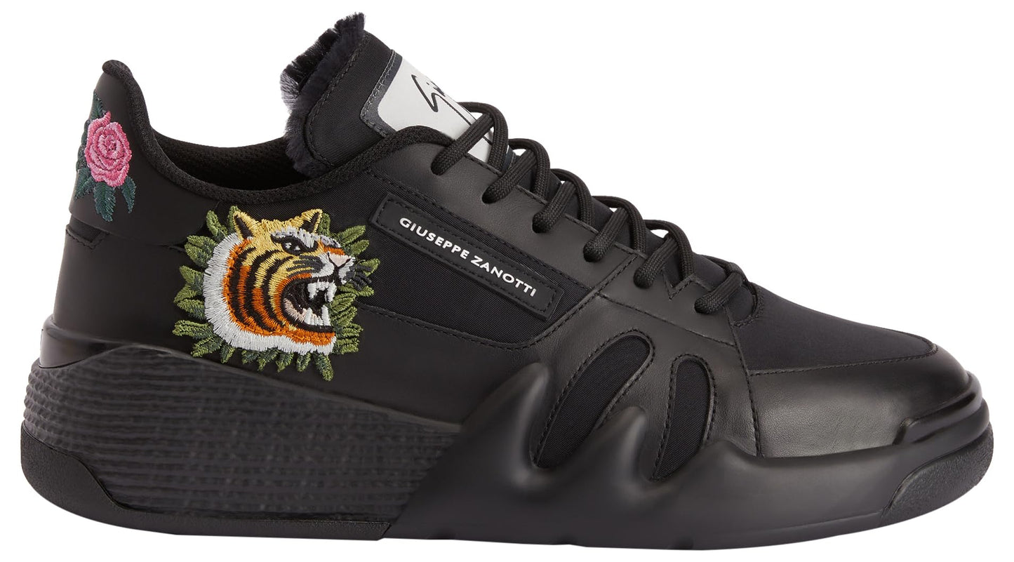 Giuseppe Zanotti, Talon Fabric Low Top Sneakers, 10, Black