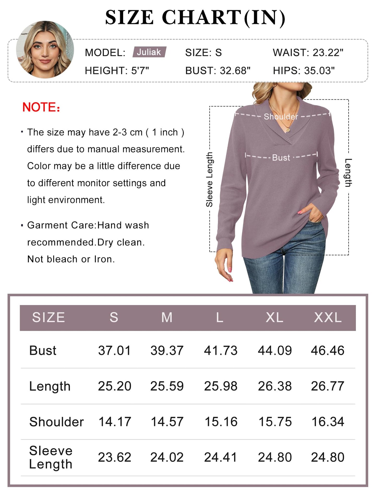 Ivicoer Women's Sweaters V Neck Pullover Long Sleeve Shawl Collared Ladies Knitted Casual Tops Fall Winter Dressy Polo Trendy