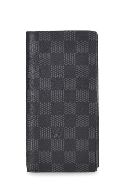 Louis Vuitton, Pre-Loved Damier Graphite Brazza Continental Wallet, Black