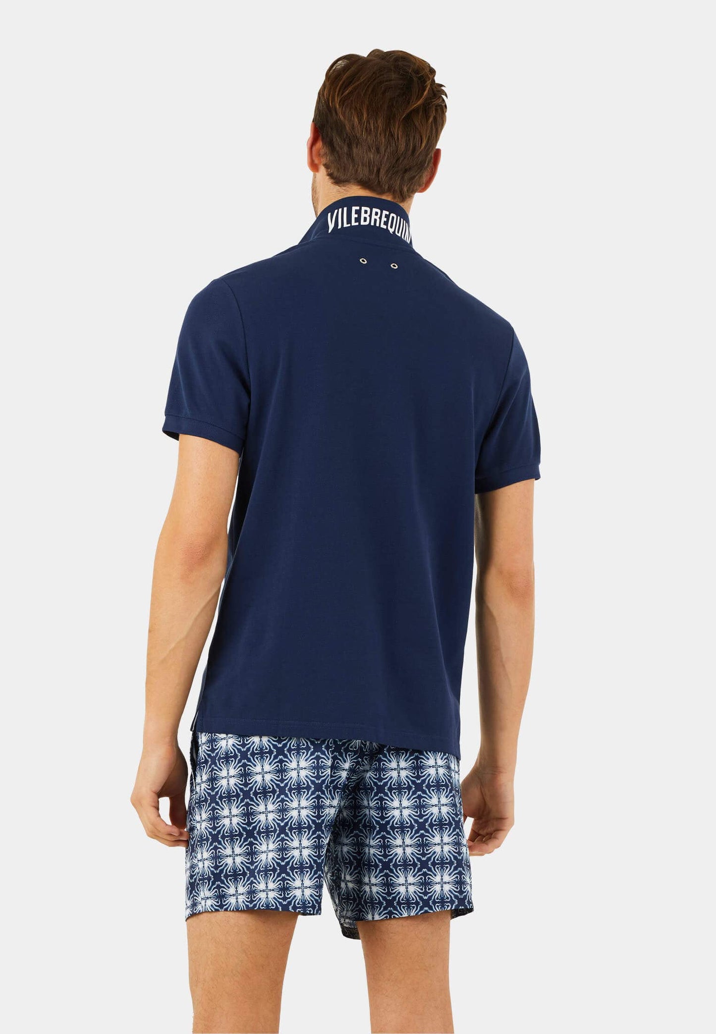 Vilebrequin Men Organic Cotton Pique Polo Shirt Solid, Navy Blue, 4XL