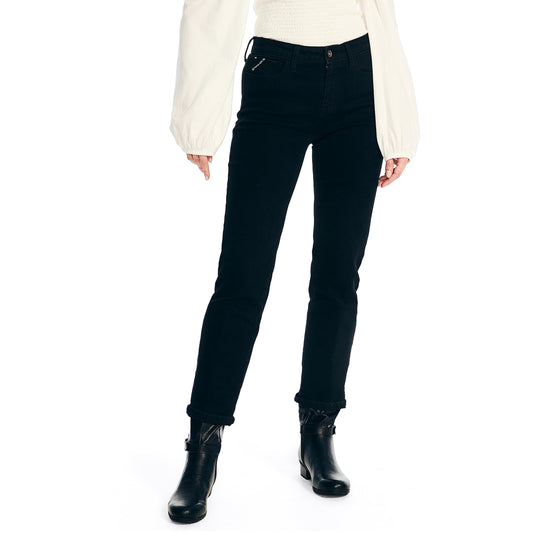 Nautica Women's Jeans Co. Sustainably Crafted Mid-Rise Straight Denim, True Black