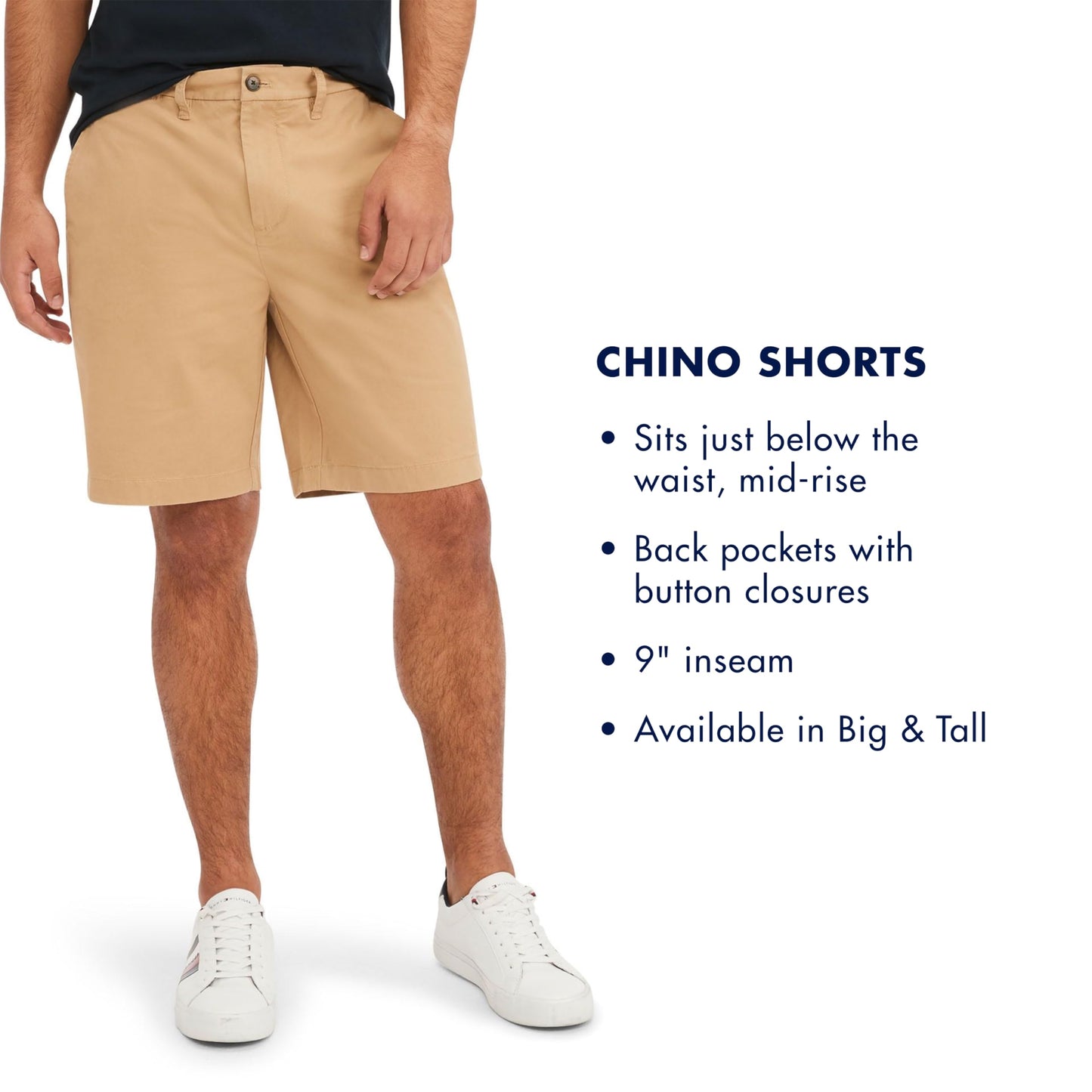 Tommy Hilfiger Men's Casual Stretch Chino Shorts, Mallet, 36