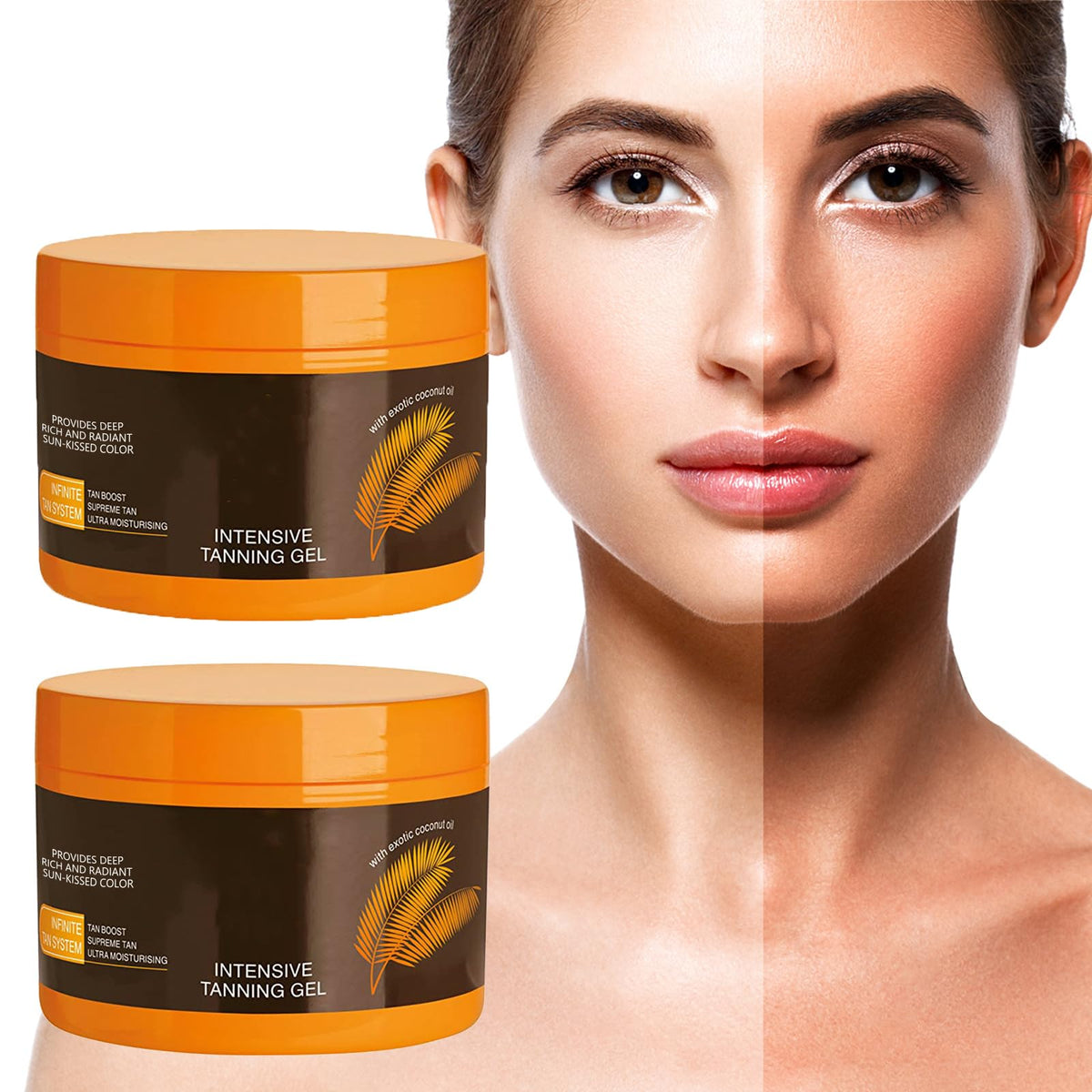 2Pcs Luxury Intensive Tanning Gel, Intensive Tanning Luxe Gel, Natural Tanning Accelerator Cream Gel,Tanning Cream for Sunbeds & Outdoor Sun 5oz/pcs