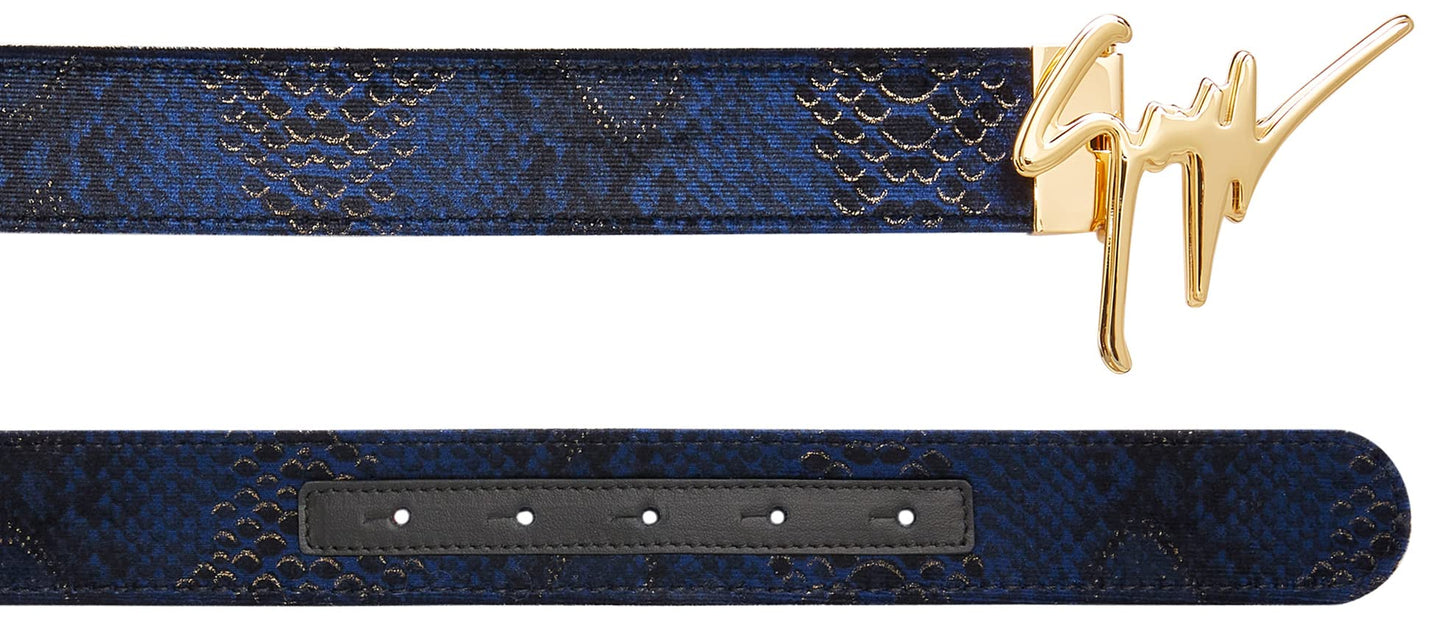 Giuseppe Zanotti, Giuseppe Reptile-Print Belt, One Size, Blue