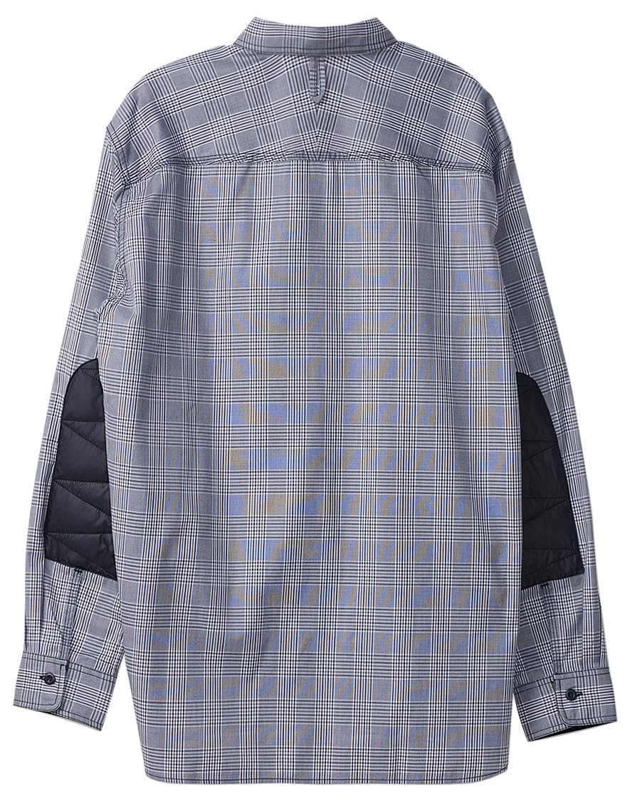 Junya Watanabe, Pre-loved Men's Plaid Paneled Button Up Shirt, Medium, Grey