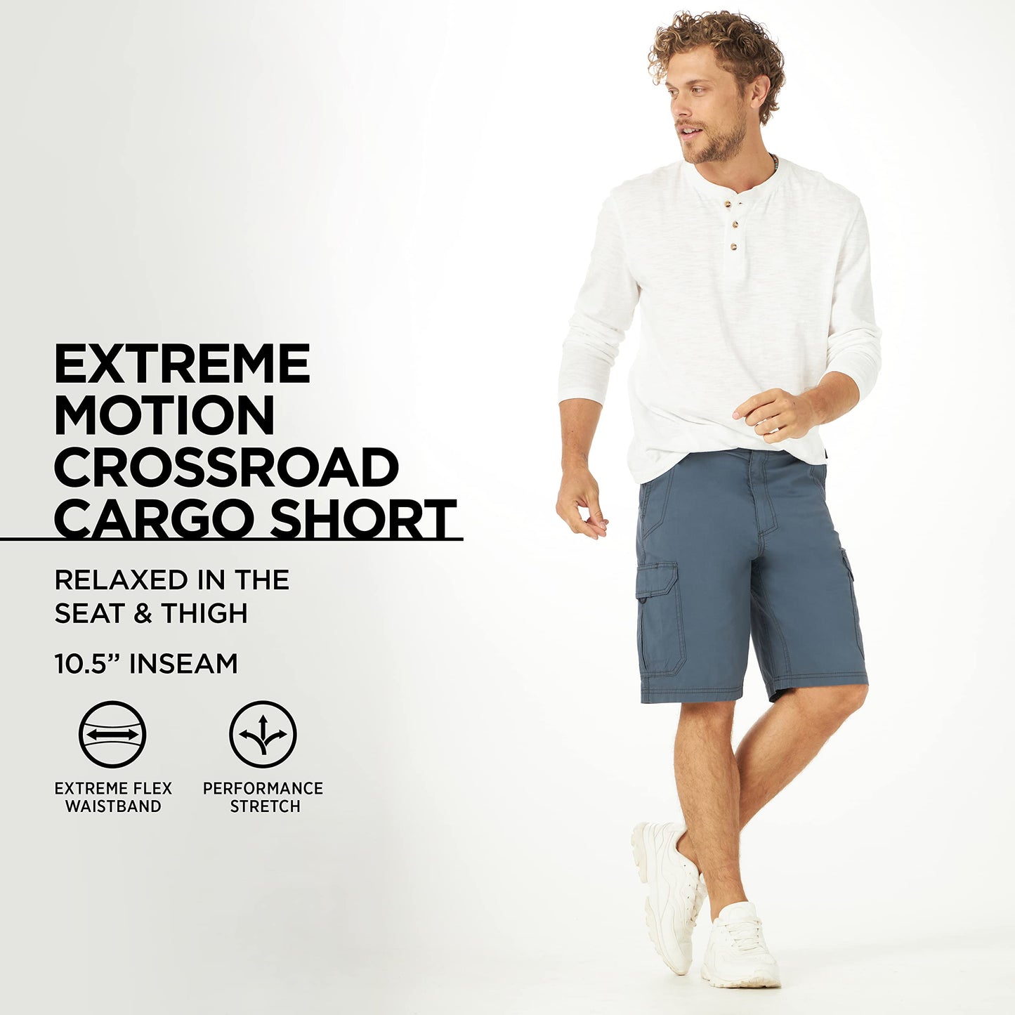 Lee Men's Extreme Motion Crossroad Cargo Short, Slate, 34