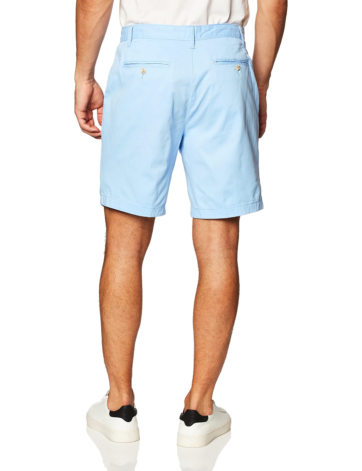 Nautica Men's Classic Fit Flat Front Stretch Solid Chino 8.5" Deck Shorts, Noon Blue, 33W