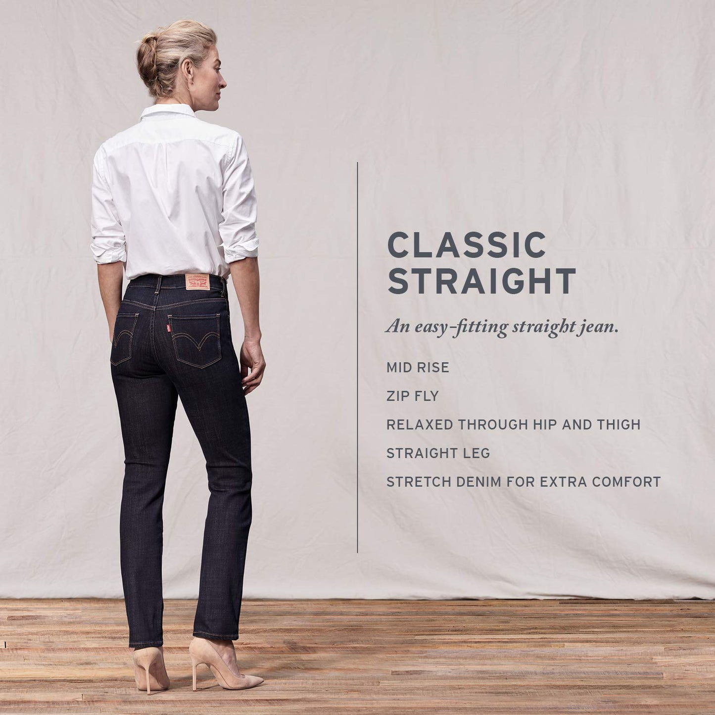 Levi's Women's Classic Straight Jeans, Lapis Dark Horse, 30 (US 10) R