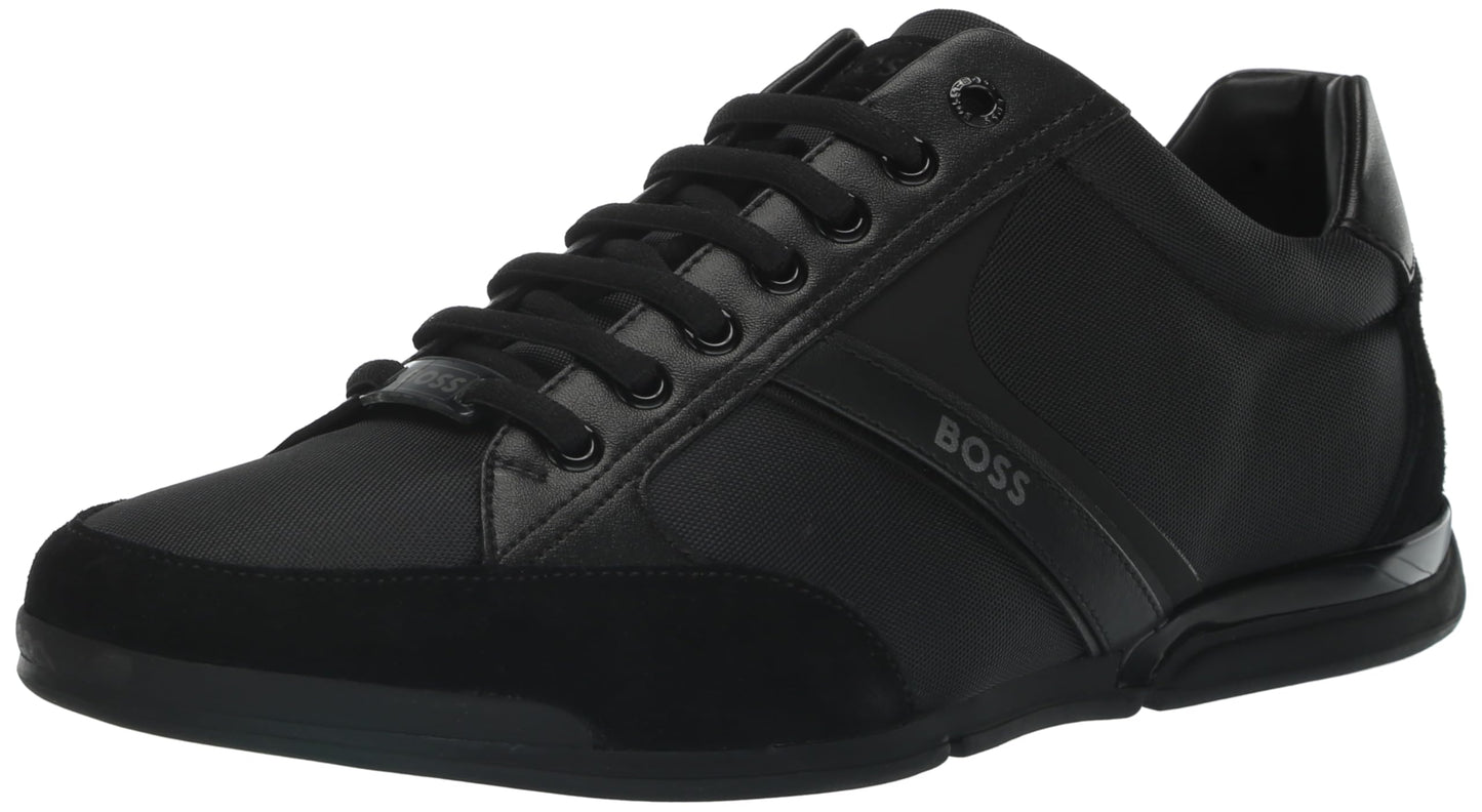 HUGO BOSS Men's Saturn Low Profile Sneakers, Open Black, 10
