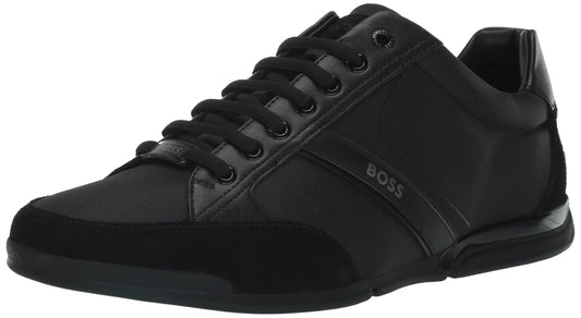 HUGO BOSS Men's Saturn Low Profile Sneakers, Open Black, 10