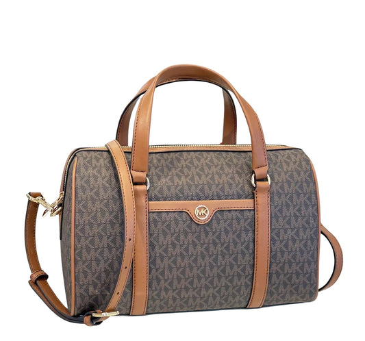 Michael Kors JST TRAVEL MEDIUM DUFFLE SATCHEL SHOULDER CROSSBODY BAG BROWN