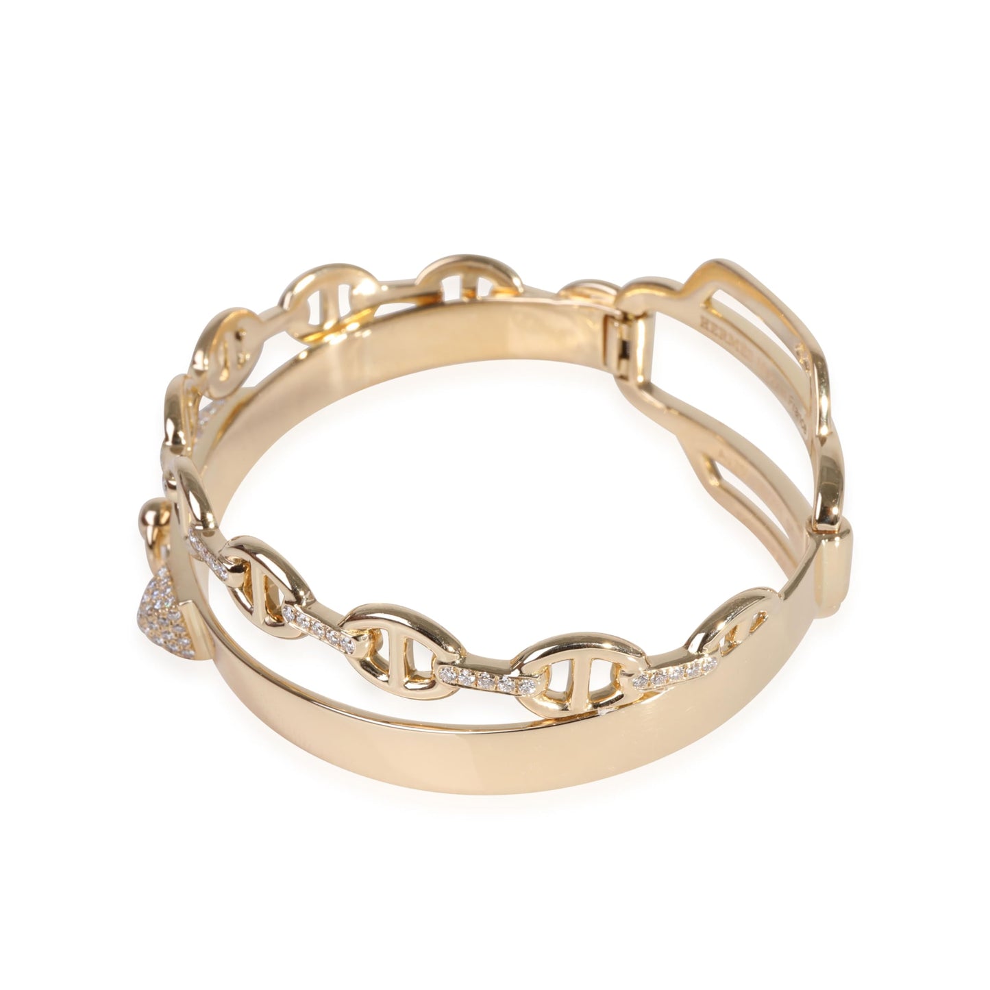 Hermès, Pre-Loved Double Tour Bracelet, 16 cm, Yellow Gold