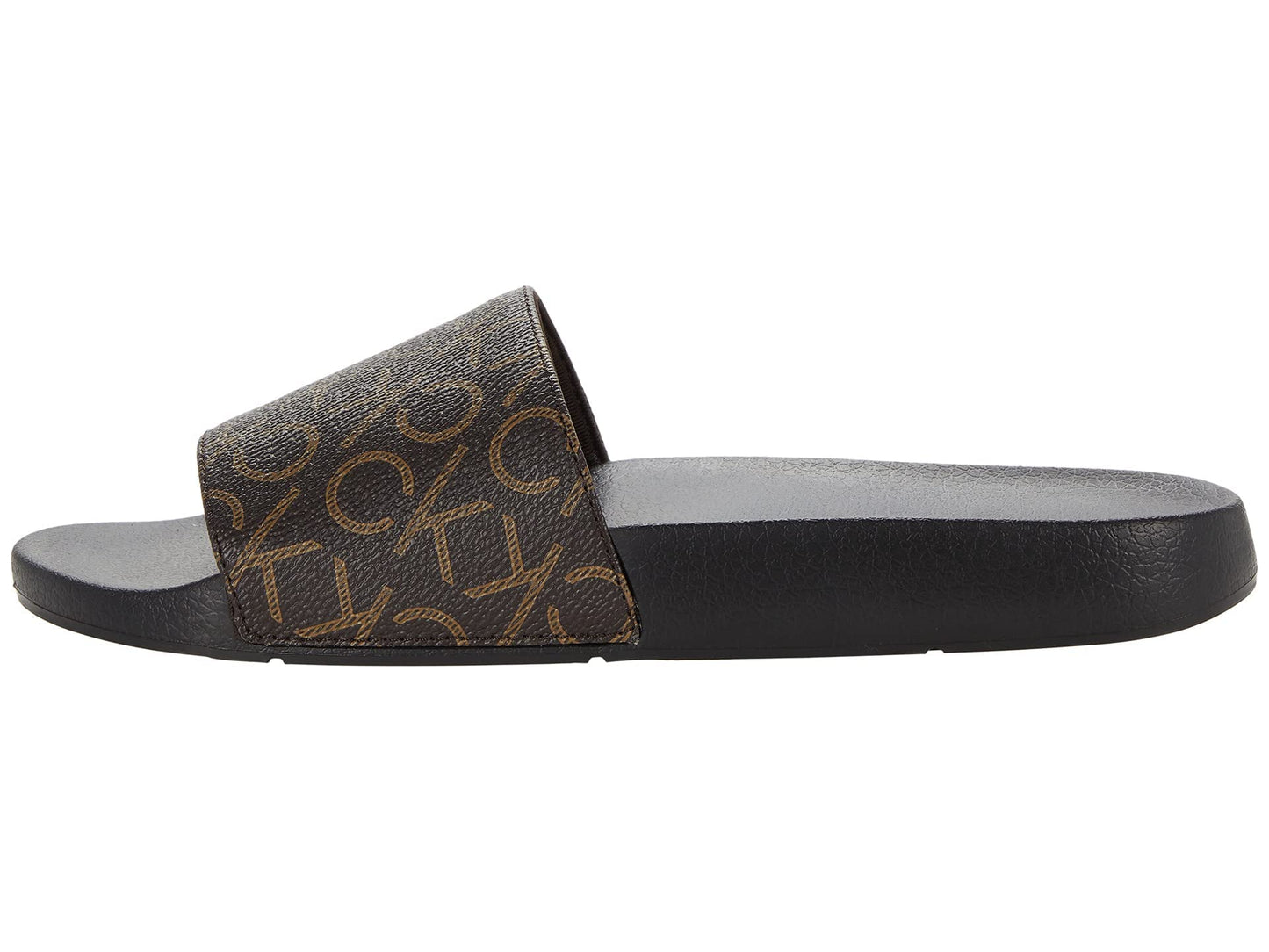Calvin Klein Women's Athens Slide Sandal, Brown, 7