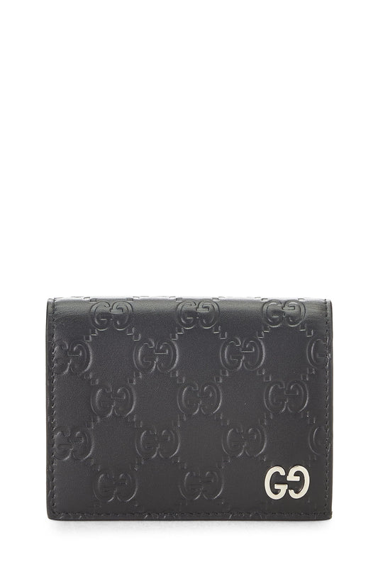 Gucci, Pre-Loved Black Microguccissima Wallet, Black