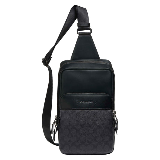 COACH Mens Signature Gotham Pack, Ji/Charcoal/Black