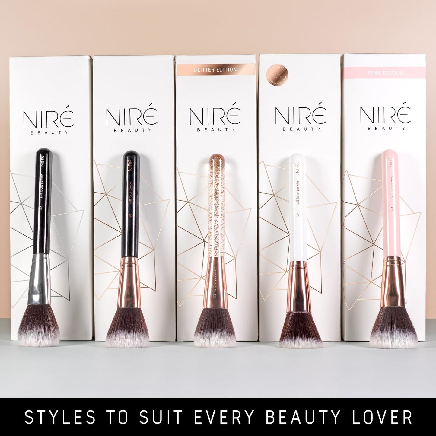 Niré Beauty 15piece Award Winning Glitter Makeup Brushes: Cute Makeup Brushes Set with Case, Beauty Blender, Cleaner, Guide, Gift Box