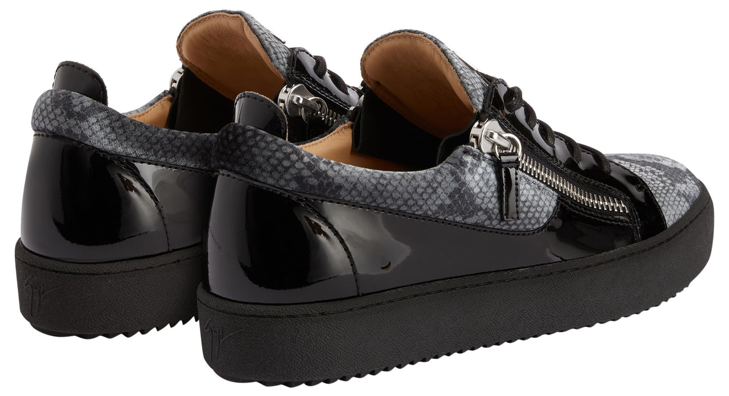 Giuseppe Zanotti, Frankie Velvet Low Top Sneakers, 14, Black