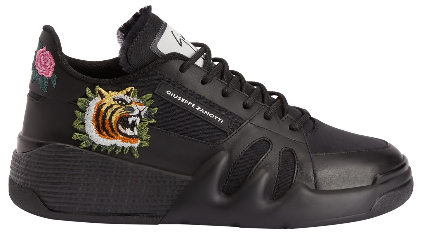 Giuseppe Zanotti, Talon Fabric Low Top Sneakers, 10, Black