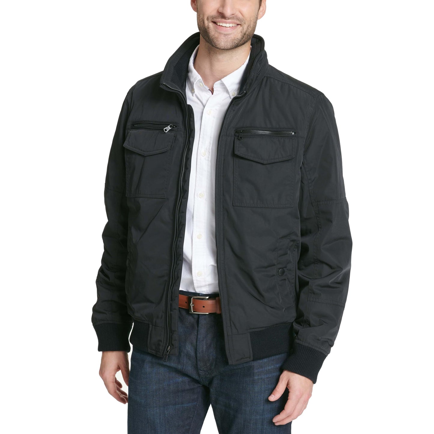 Tommy Hilfiger Men's Water and Wind Resistant Performance Bomber Jacket (Standard and Big & Tall), Black, X-Large