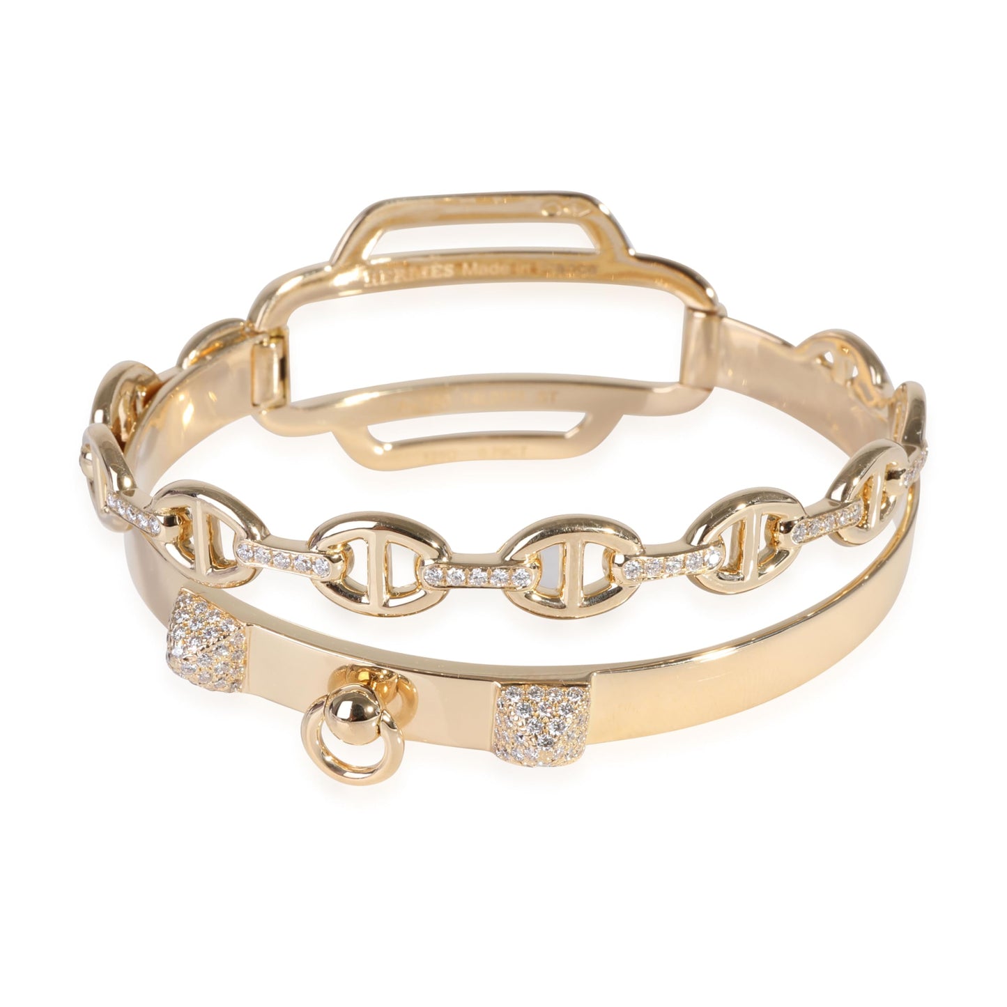 Hermès, Pre-Loved Double Tour Bracelet, 16 cm, Yellow Gold