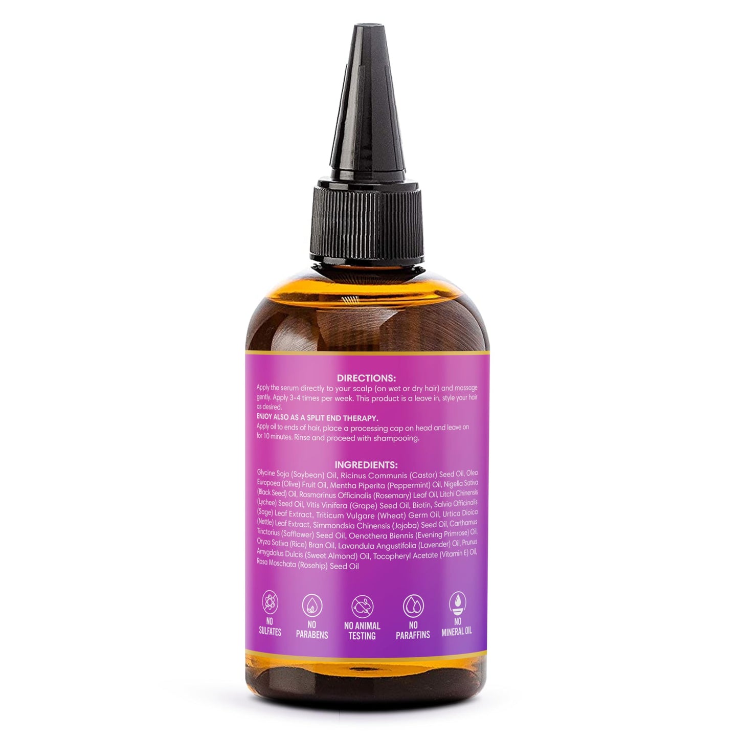 Blaq Luxury Hair Growth Oil - Dry Scalp Treatment For Dry Itchy Scalp With Biotin for Repair & Strengthening, Hair Serum for Frizzy and Damaged Hair, Split End Treatment for Women, 4oz (2 Pack)