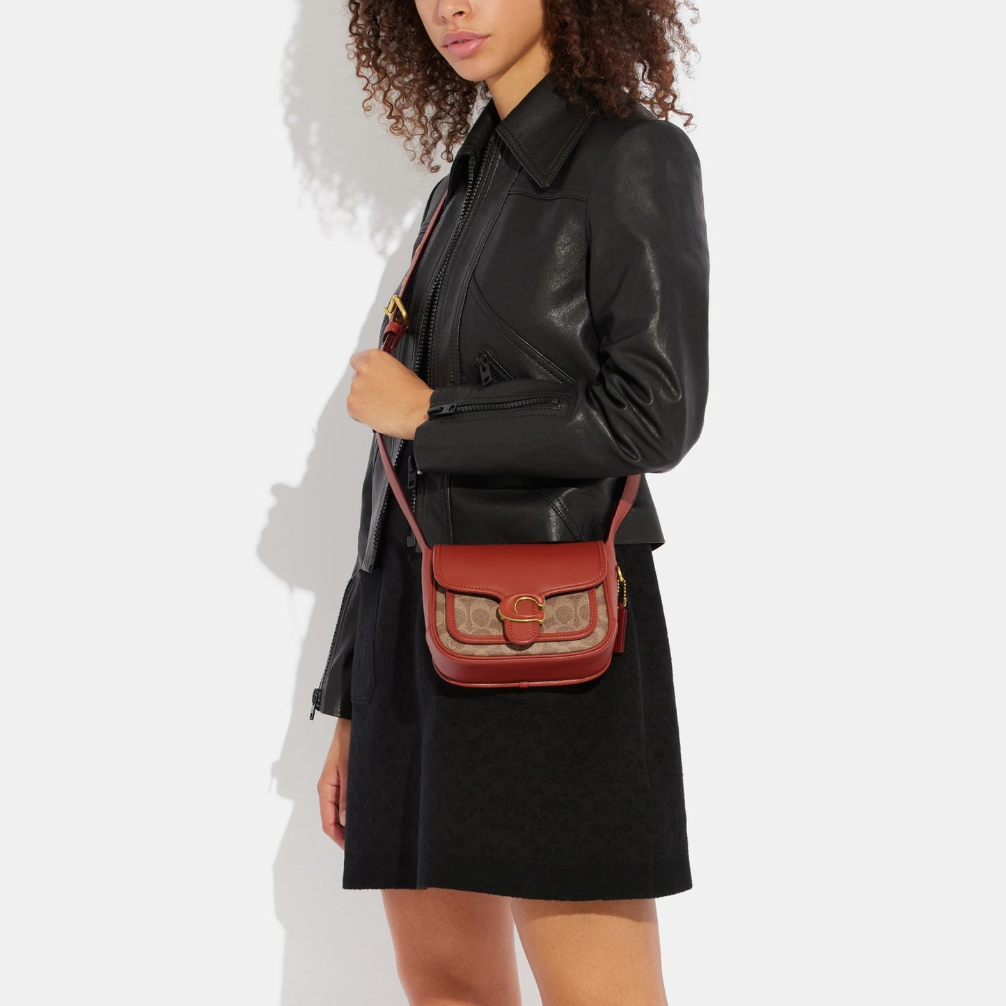 COACH Coated Canvas Signature Tabby Messenger 19, Tan Rust