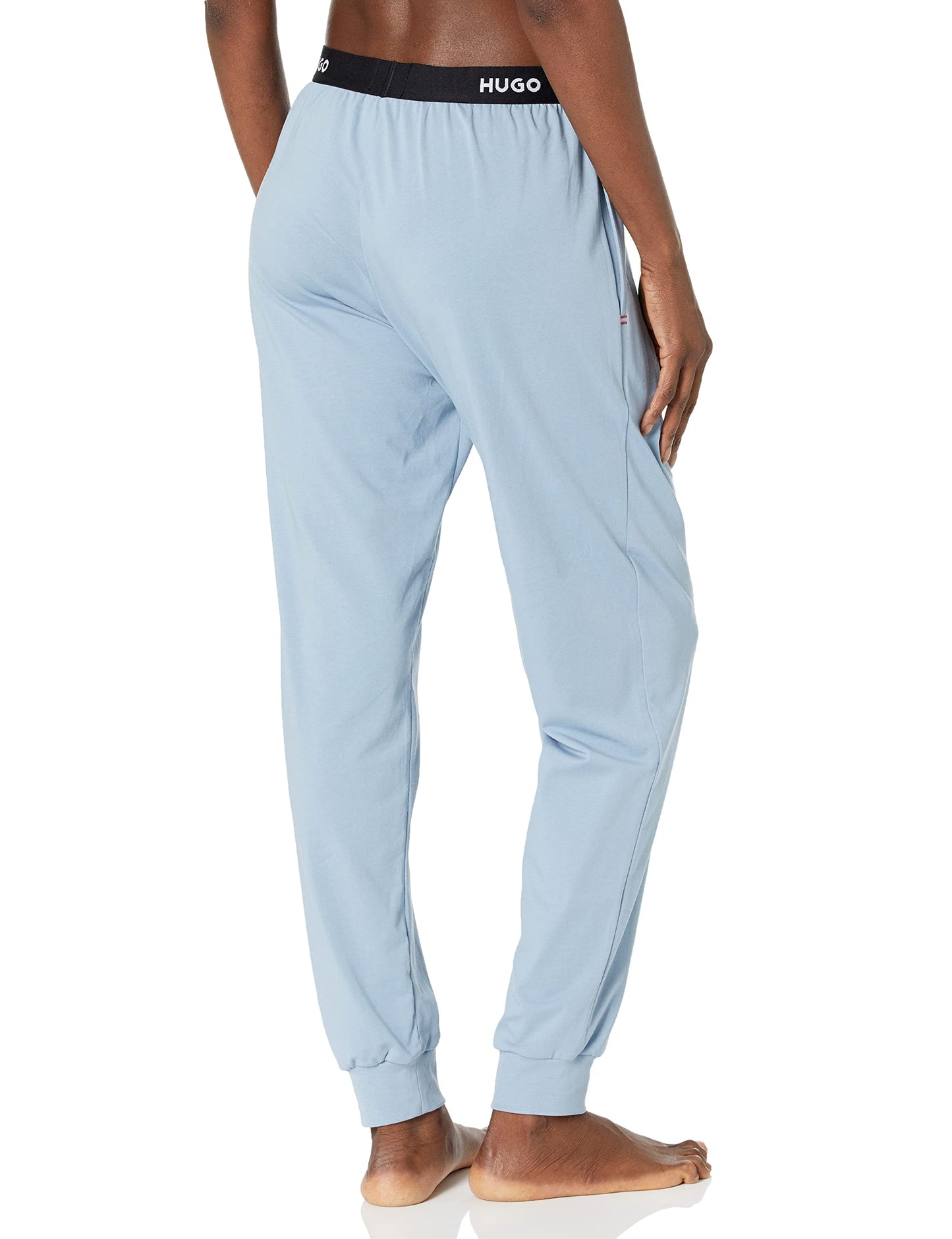 HUGO Womens Mix&Match Exposed Waistband Cuffed Lounge Casual Pants, Soft Blue, XX-Large US