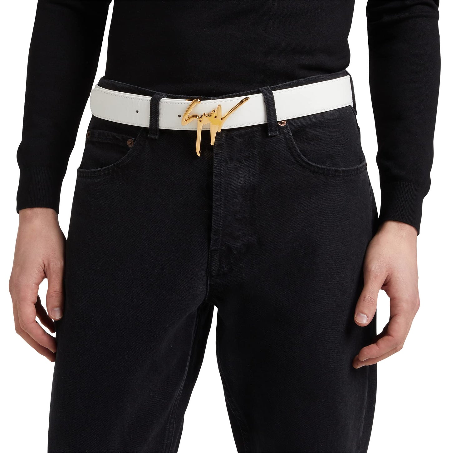 Giuseppe Zanotti, Leather Belt, One Size, White