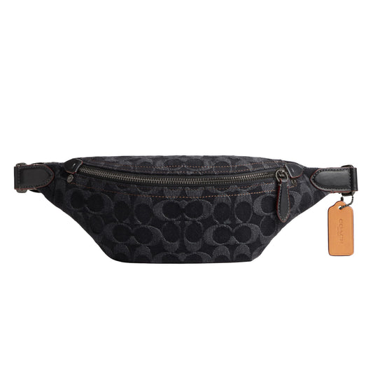 Coach Charter Belt Bag 7, Black Denim
