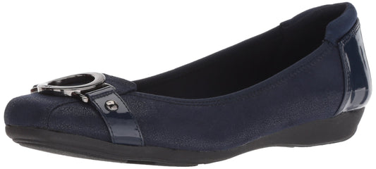 Anne Klein Women's Umeko Ballet Flat, Navy Multi Fabric, 9 M US