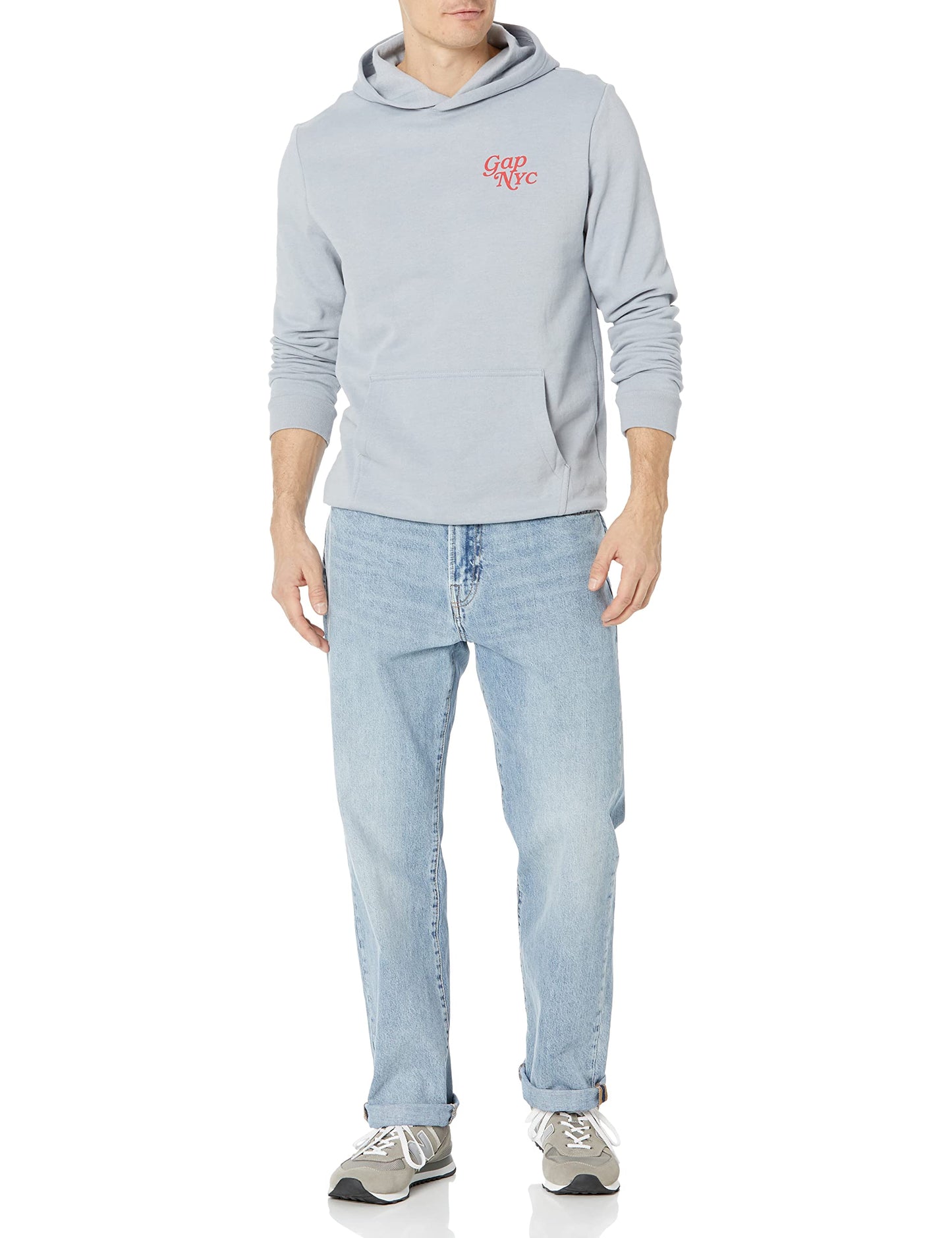 GAP Mens Original Straight Fit Jeans, Light Wash, 36W x 32L US