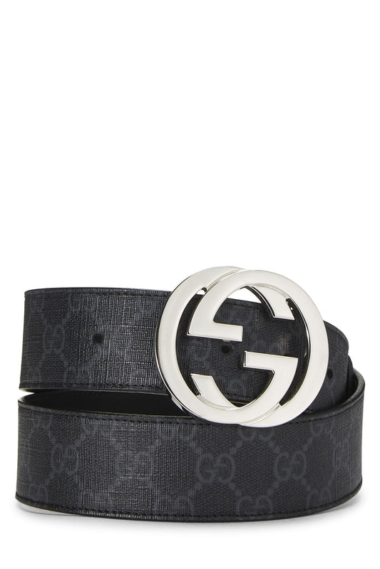 Gucci, Pre-Loved Black GG Supreme Canvas Belt, Black