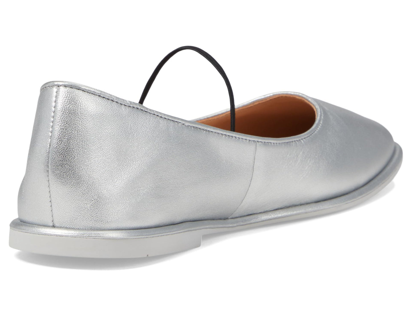 Coach Women's Emilia Metallic Leather Mary Jane Flat, Silver, 8.5