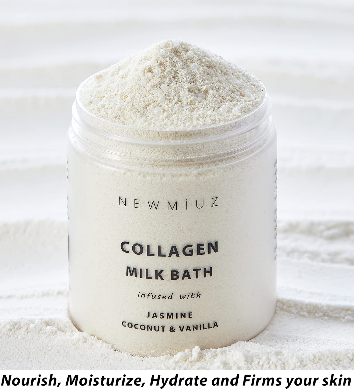 Creamy Coconut Collagen Milk Bath Soak Powder Moisturize & Soften Skin – Vanilla Jasmine Luxury Spa Bubble Bath Salt Mother's Birthday Christmas Relaxation Gifts for Women Perfect Stocking Stuffers