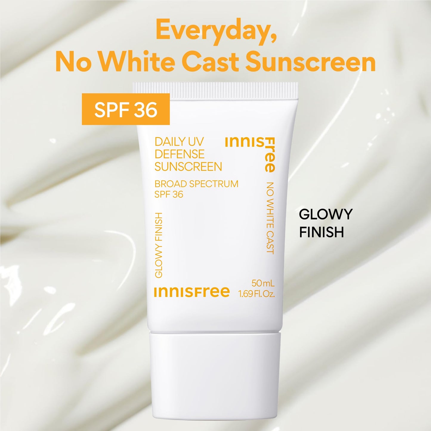 innisfree Daily UV Defense Sunscreen Broad Spectrum SPF 36, Invisible Korean Sunscreen with No White Cast (Packaging May Vary)