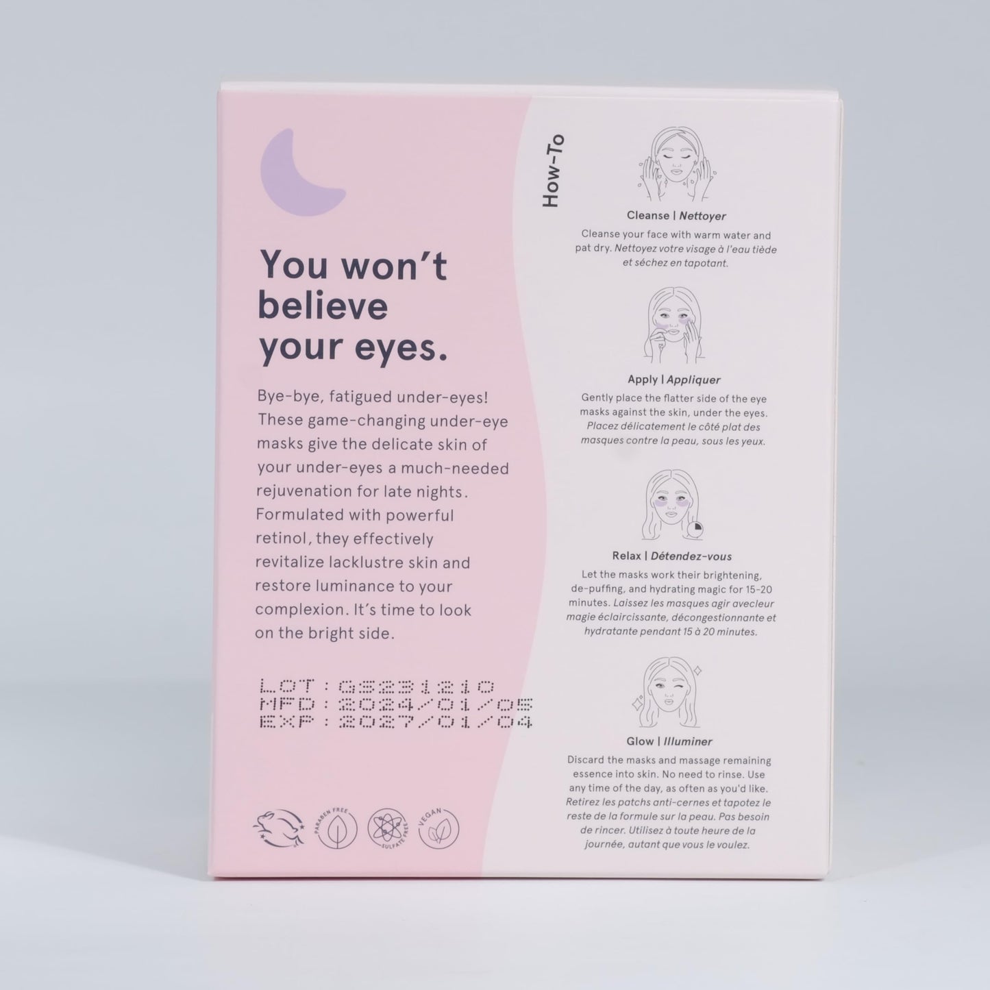 grace & stella Purple Eye Treatment Gels - Dermatologist Tested - Under Eye Masks With Retinol - Restoring Under Eye Patches for Puffy Eyes and Dark Circles - Vegan, Cruelty-Free, 24 Pairs